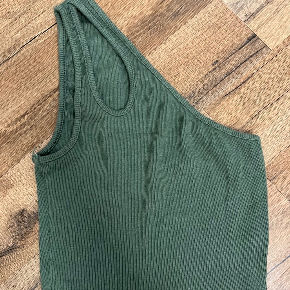 Zara tank top one shoulder green size small